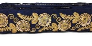Navy Blue Embroidery Lace