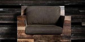 Industrial Reclaimed Wood Recliner Sofa Chair,
