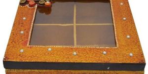 Wood and Paper Mache Dry Fruit Box with Kundan Work