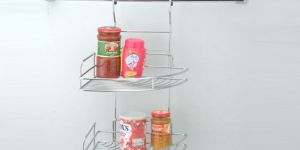 Modular Multipurpose Stainless Steel Wire Hanging Corner Rack