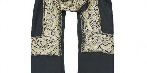 BLACK KASHMIRI PASHMINA WITH GOLD WORK