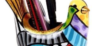 CERAMIC BIRD PEN STAND