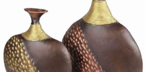 METAL HANDICRAFT SURAI FLOWER VASE SET OF 2