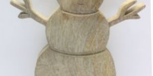 Wooden Snowman with Red Hat