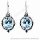 Blue Topaz Earrings Sterling Silver