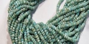 Larimar Faceted Rondelle Semi Precious Stone Beads