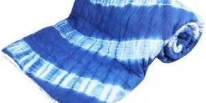 Batik Indigo Print Cotton Reversible Quilt