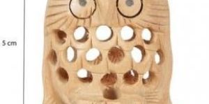 Owl Sculpture Wood Woodcarving Home Decorative