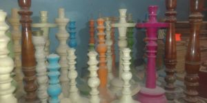 Carved Wooden Candle Holder