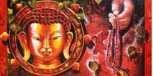 Bright Original Handmade Acrylic Canvas Gautam Buddha Artistic Painting