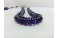 Amethyst Smooth Rondelle Beads Necklace