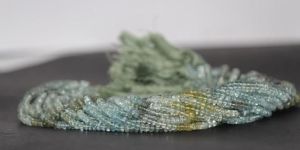 Multi Moss Aquamarine Smooth Rondelle Beads
