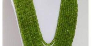 Natural Peridot Faceted Rondelle Beads Necklace