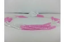 White Cubic Zirconia Faceted Rondelle Beads Strand