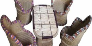 Wooden Bamboo Table Chair Set