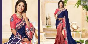 Jari And Thread Embroidered Georgette Cheap Saree