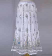 Beautiful Lovely White Skirt with Sequins Embroidery