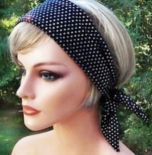Very Attractive Polka Dots Headband Beautiful Black and White