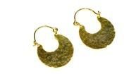 Hammered Hoop Wire Brass Earrings