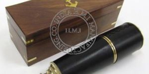 Leather Sheathed Brass Telescope w/Box