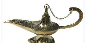 Arabian Handmade Etched Aladdin Brass Lamp
