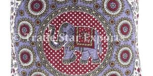 Cotton Elephant Mandala Printed Cushion Cover