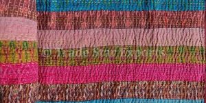 Patch Work Kantha Silk Bedspread