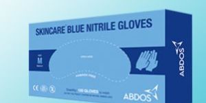 ABDOS BRAND - DERMA GUARD BLUE NITRILE GLOVES - 9.5 INCHES LENGTH
