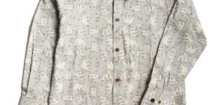 Boys Polar Bear Print Full Sleeve Shirt with inside Loop