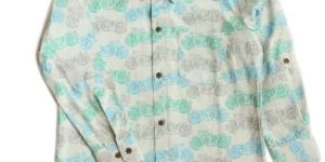 VINTAGE MOTORBIKES PRINT FULL SLEEVE SHIRT