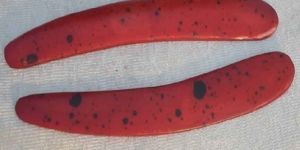 BONE RED WITH BLACK SPOT