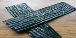 WATER BUFFALO HORN DYED GREY STAG LOOK JIGGED SCALE