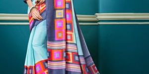 Sober Designer Prints Silky Fabric Saree