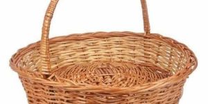 Rounded Handle Bamboo Basket