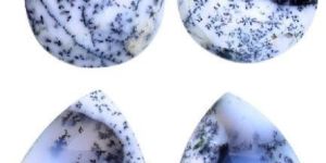 Dendritic Opal Pear Rose Cut Flat Back