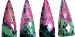 Ruby Zoisite Dagger Rose Cut Flat Back