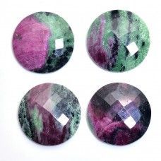 Ruby Zoisite Round Rose Cut Flat Back  Loose Stone