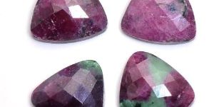 Ruby Zoisite Trillion Rose Cut Flat Back