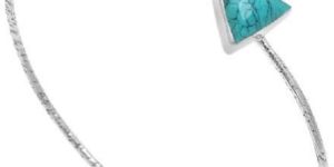 Turquoise Triangle Adjustable Silver Bracelet