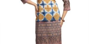 Vivid Varicolored Modal Cotton Simple Printed Tunic for Everyday Wear