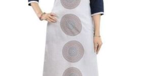 Winsome Plus Gray And Blue Straight Designer Print Kurti