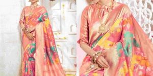 Bunkar Art Silk Designer Printed Sarees