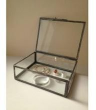 Decorative Glass Boxes with Lids with Black Nickel Finish
