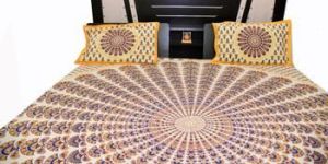 Jaipuri Sanganeri Print Cotton 3 Pcs Printed Bedsheet