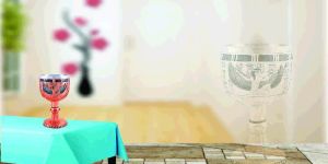 Copper Embossed Champagne Glasses