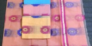 Kota Silk Flower Border Saree