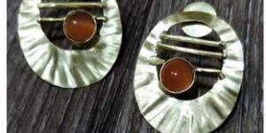 Gold Plated Moonstone Stud Earrings