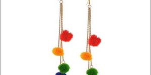 Pom Pom Ball Drop Boho Earrings