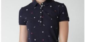 Ladies Printed Polo T-Shirt