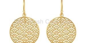 Gold Plated Sterling Plain 925 Silver Designer Girls Earrings